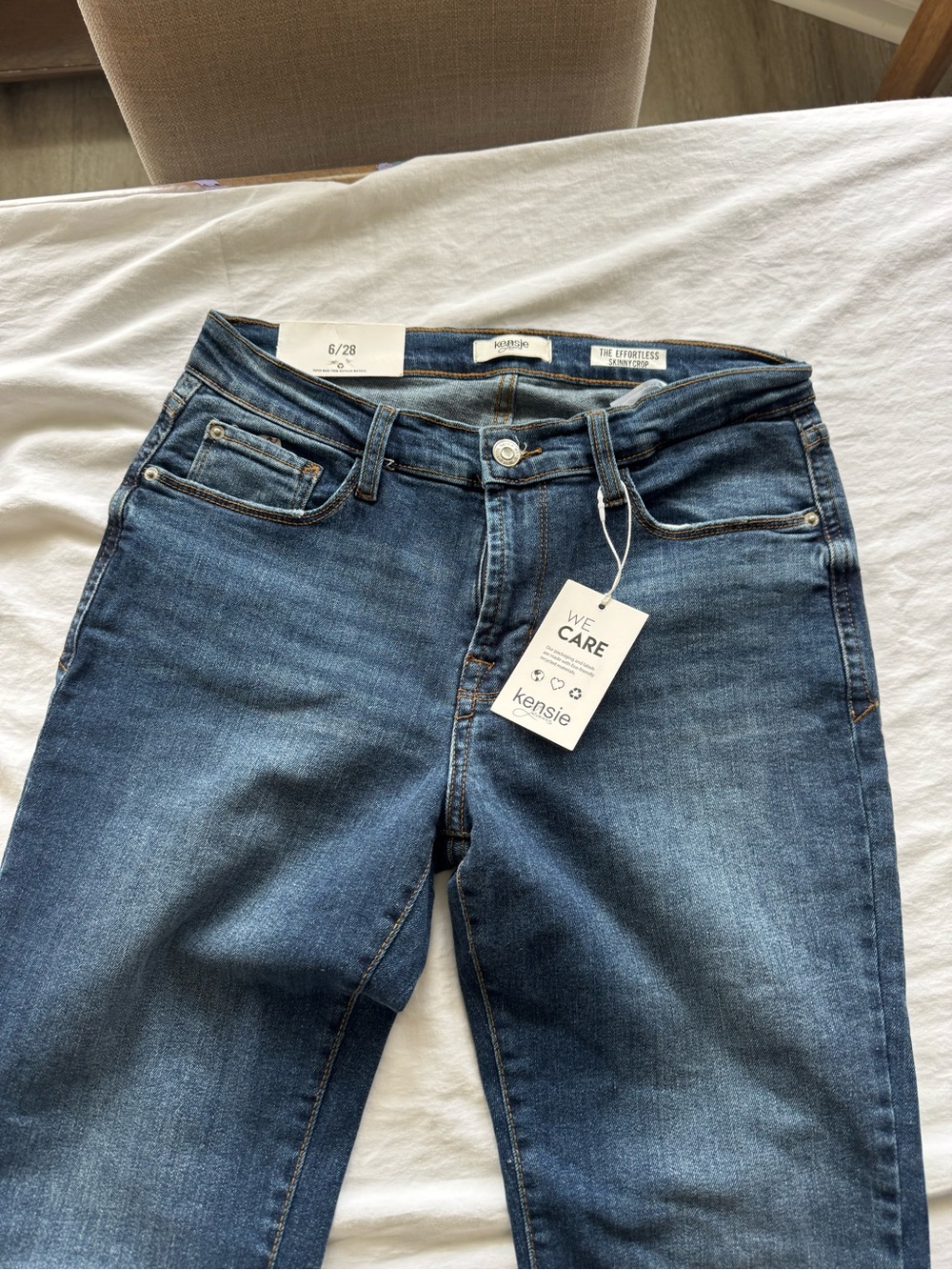 Kensie medium Blue Skinny Stretch Jeans, crop